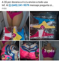 Brasieles y hilos a solamente 3$ por docena a 4 cada uno