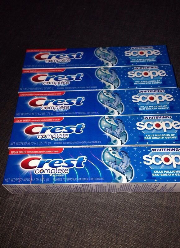 * 5 Tubes Crest Toothpaste. Please See All The Pictures and Read the description