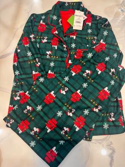 Peanuts Snoopy Christmas Flannel Pajama Set