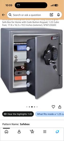 SentrySafe SFW123GDC Fireproof Digital Safe