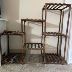 Wooden Plant Stand Shelves 