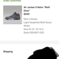 Jordan 5 Gray Wolfs