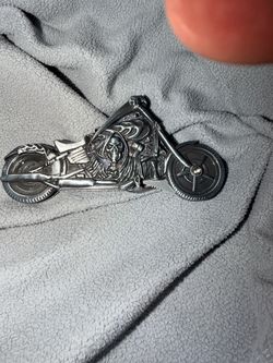 Grim Reaper Chopper Motorcycle Metal Pin