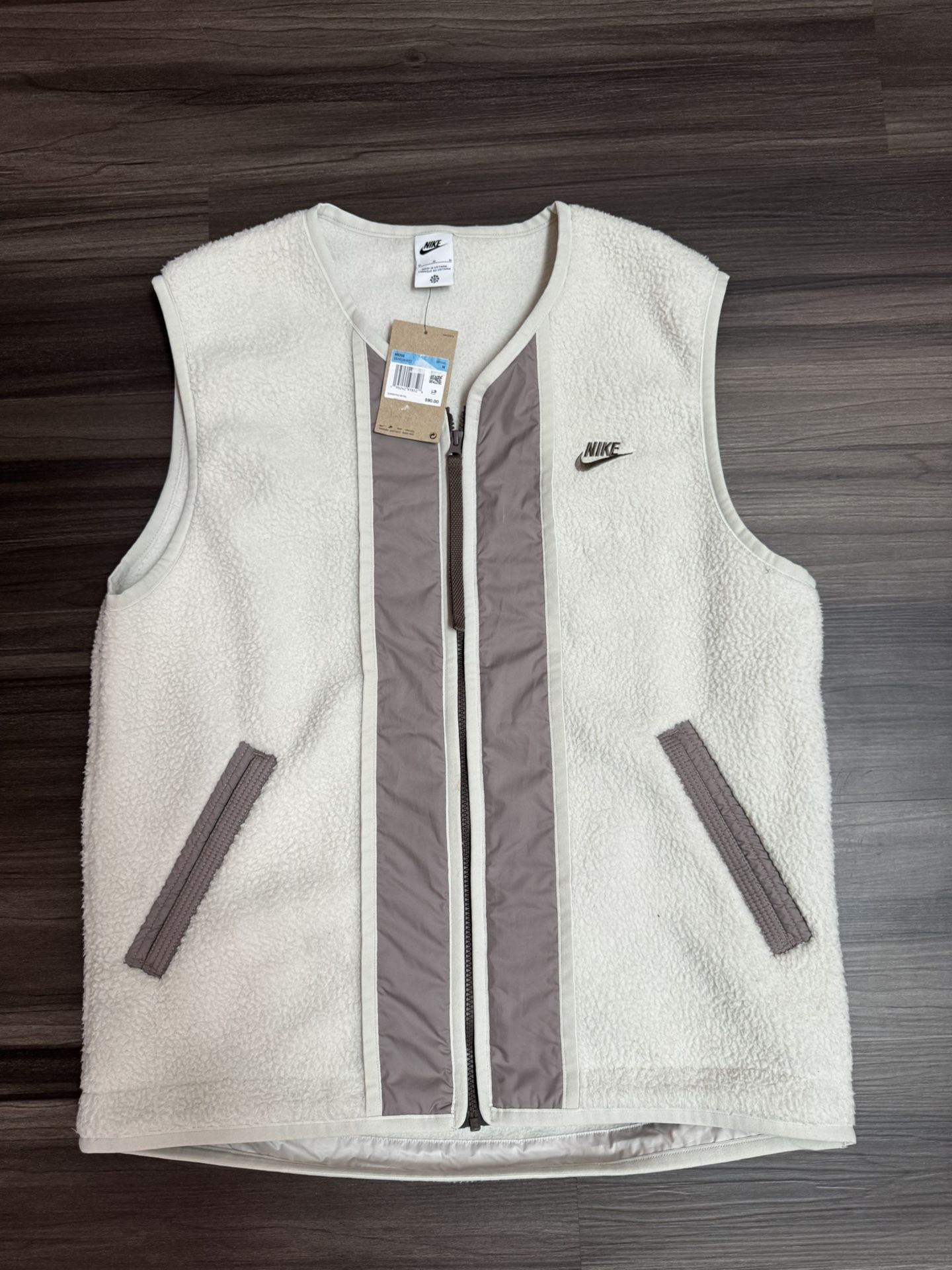 Nike Sportswear Sport Essentials Fleece Vest Beige Tan Men’s Medium