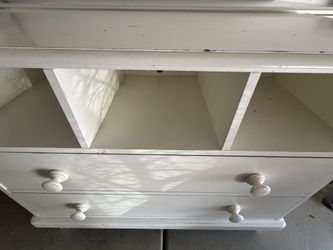 White Dresser with Cubbies and Drawers