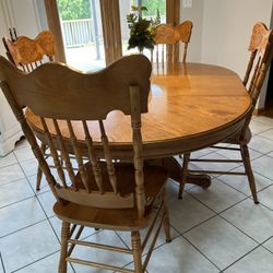 Solid Wood Table With Four Chairs