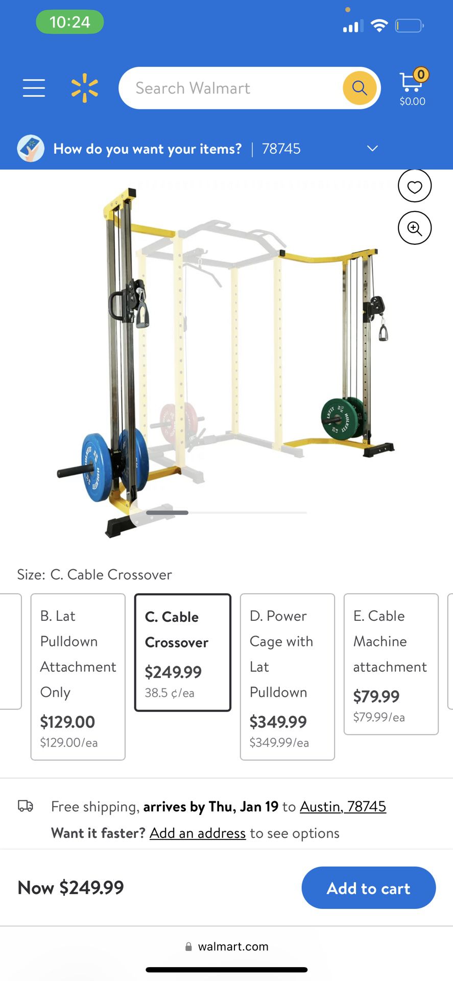 BalanceFrom EE-PC1-WINGS Multi-Function Adjustable Power Cage 1000-Pound Cable Crossover