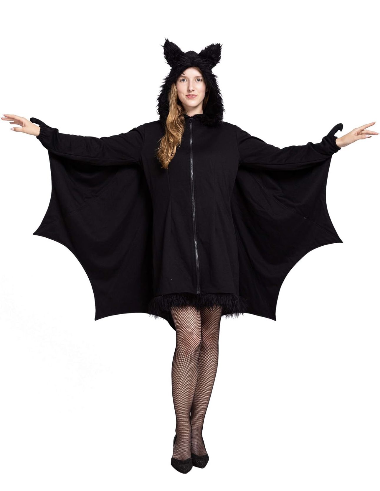 Size Large, Women’s Bat Costume, Hoodie, Jumpsuit Halloween Costume (a2)