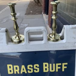 Extremely Heavy Brass Candlesticks 