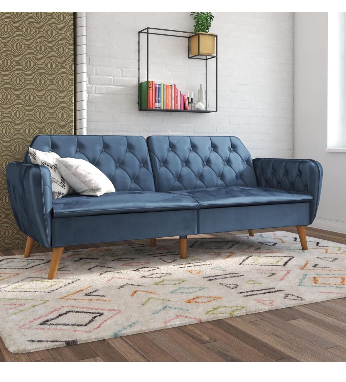 Memory Foam Futon, Blue Velvet $125 OBO