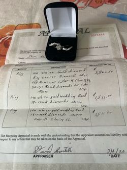 SAVE $7,500🔥. NEW GENUINE NATURAL VS2 DIAMOND ENGAGEMENT RING & 2 BANDS WITH $8,885 APPRAISAL 💎. 14KT. SIZE 7.  ASKING $1,299 OR BEST.  VS2 CLARITY