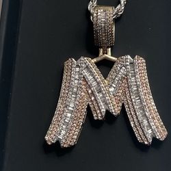 Diamond M pendant 
