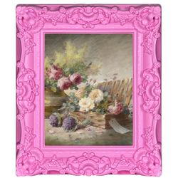 8x10 Pink Vintage Picture Frame, Baroque Ornate Antique Frames for Wall & Tabletop Decor, Photo Display Home Deco