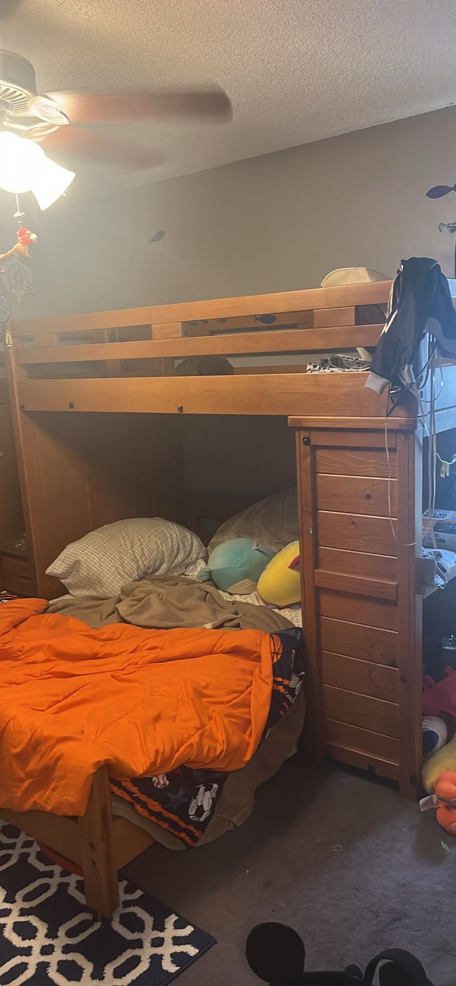 Top Bunk With Mattress, Steps And Desk Included
