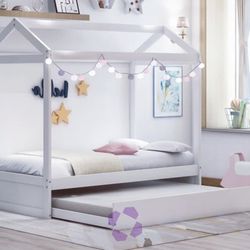 Twin Bed With Pullout Bed ( 2 Twin Beds Total)