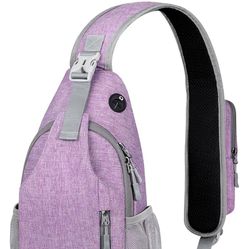 Voova Crossbody Sling Backpack Sling Bag for Men Women, Travel Hiking Chest Bag Daypack, Small over the Shoulder Backpack