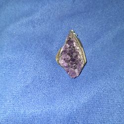 Purple Amethyst Cluster Pendant 