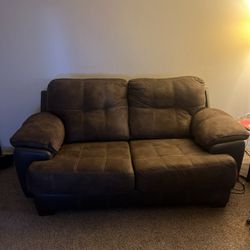 Chocolate Brown Couch With Tan Stitching