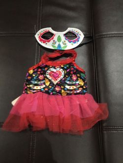 Build A Bear Dia De Las Muertos Halloween Costume Tutu Dress With Mask New With Tags