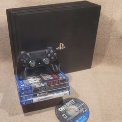 SWEET SONY PS4 PRO SYSTEM BUNDLE w/8 GAMES * SONY PLAYSTATION 4 CONSOLE 1TB 4K HD VIDEO GAME DISK