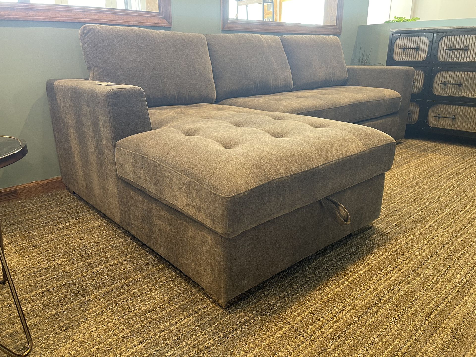 Sleeper Pullout Sectional with storage in Chase (please read description for full cost)