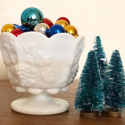 Vintage Milk Glass Footed Dish