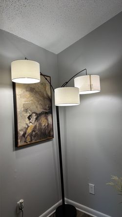 3-Light Arc Floor Lamp Black