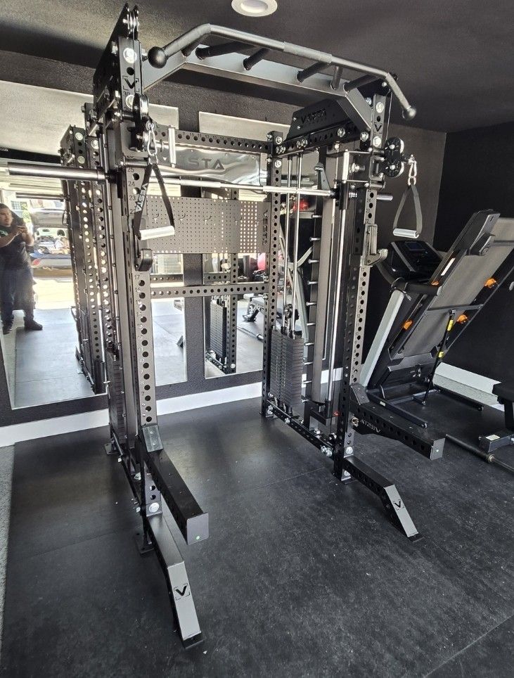 Vesta Pro Series 3in1 Squat Rack | 400lb Weight Stack | Front Smith Barbell | Commercial Grade | Adjustable Pulley System | FREE DELIVERY🚚 