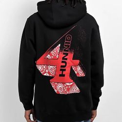4Hunnid Grunge Paisley Black Hoodie Men’s Size Large 