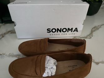 Brown suede women loafers size 6