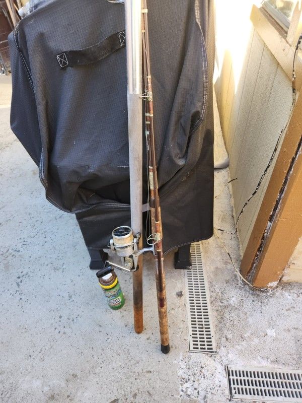 Fishing Pole With Ryobl Sx4n Silver Cloud Heavy Duty Reel
