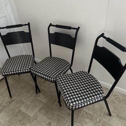 Authentic MCM Howell Mid-Century Dining Chairs - Set of 3 - Houndstooth