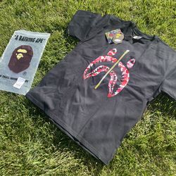 Black/Pink Bape Shark Tee