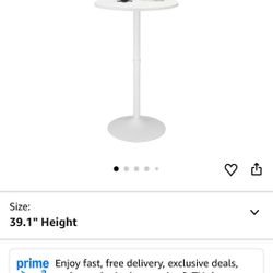 Finnhomy 24'' Round Cocktail Bar Table with Metal Base, Tall Bistro Pub Table, Counter Bar Height Table for Kitchen, Dining Room, Living Room, Easy As