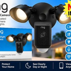 Ring Floodlight Cam Wired Plus, Outdoor Home or Business Security with Motion-Activated 1080p HD Video and Floodlights, Black