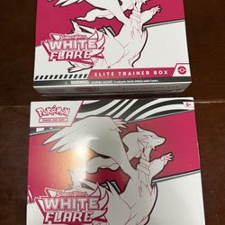 New & Sealed Pokémon lot of 2 White Flare ETBs