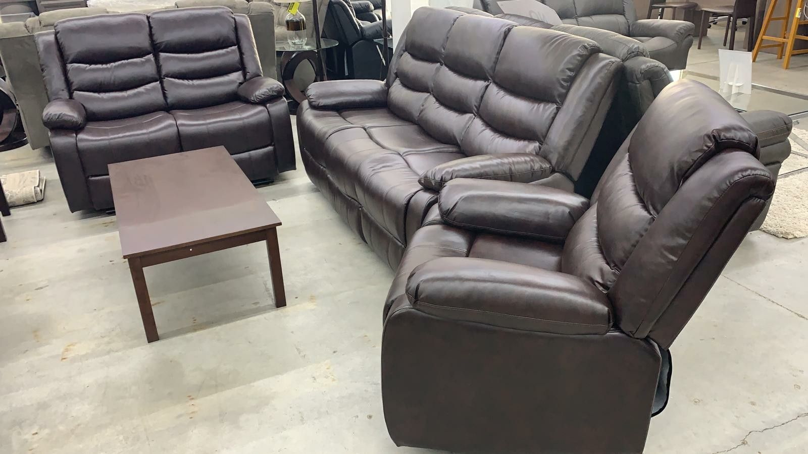 GREAT🌹Santiago brown recliner Brand New set Livingroom $39 down 🚚 No credit Check 💕