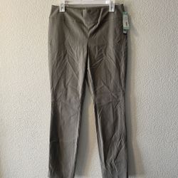 NIC+ZOE Slim Straight Wonderstretch Pants size 10 color mushroom 