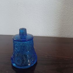 Vintage Blue Floral Glass Globe 