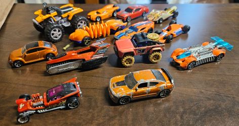 13 pc Orange Hot Wheels variety