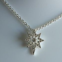 Pandora Authentic Brand New Sterling Silver Sparkling North Star Pendant Necklace 17.8 Adjustable 