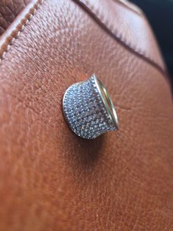 Silver Pave Stone Cocktail Ring