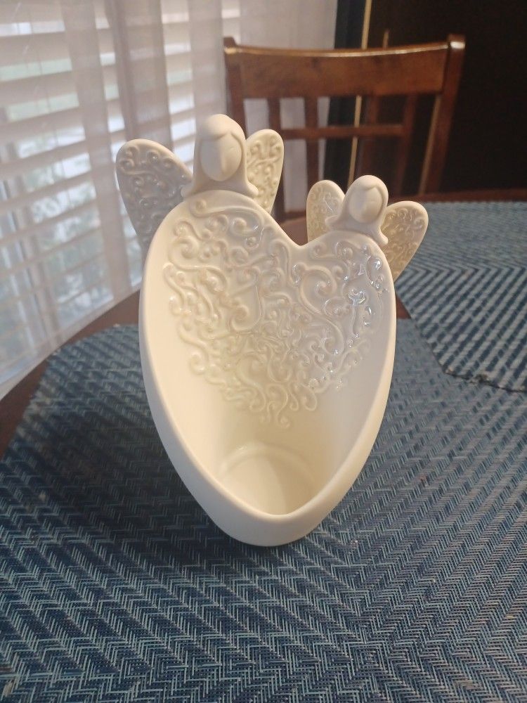 Party Lite Porcelain Angel Candle Holder