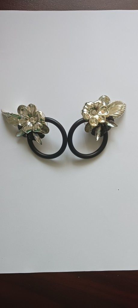 Black with Silver Earrings 