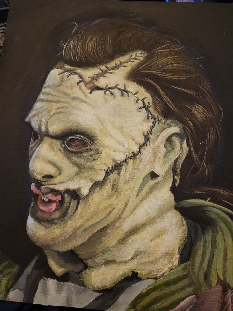 Original Painting 16x20 Of Texas Chainsaw Massacre Leatherface