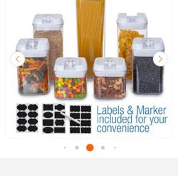 7-piece Plastic Stackable Airtight Food Storage Container Set - White