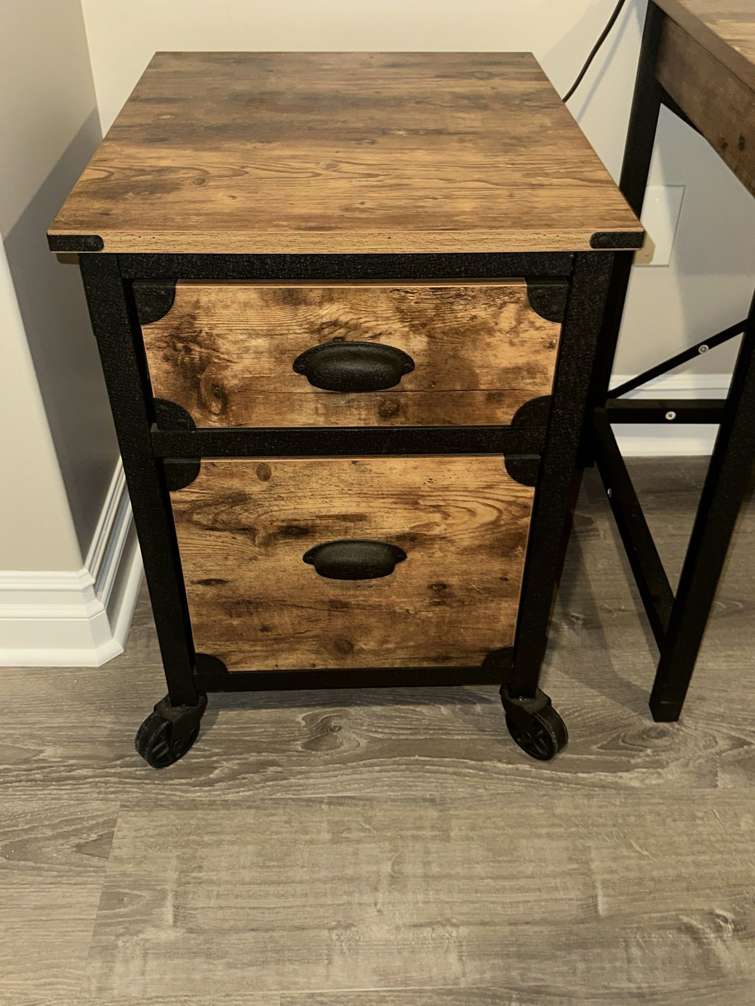 Better Homes & Gardens 2 Drawer Rustic Country File Cabinet, Weathered Pine Finish