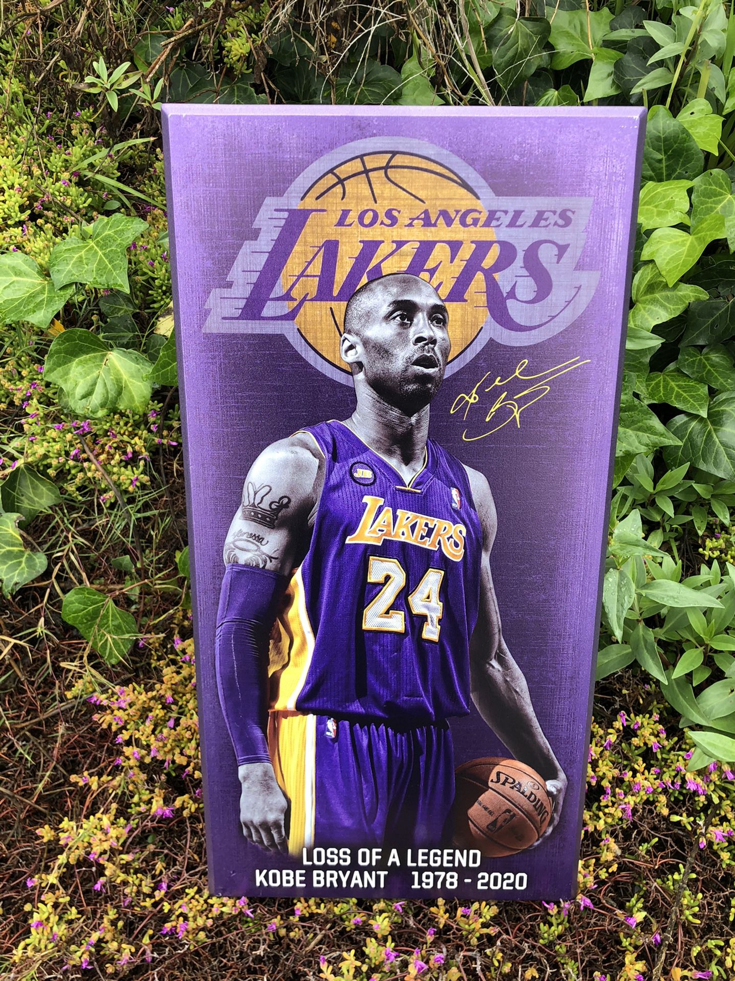 Kobe Bryant Los Angeles Lakers Basketball Beer Bar Wood Sign Man cave mirror