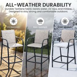 Set of 4 Outdoor Patio Bar Chairs – New/Open Box