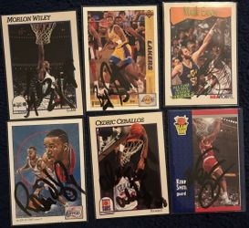 6 NBA Autographed Basketball Card Lot – Byron Scott Eaton Ceballos Harper Smith Wiley